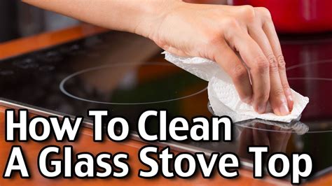 how to remove baked on food from glass top stove